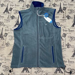 Castaway NWT! Nantucket Island Grey/Blue Zip Up Vest